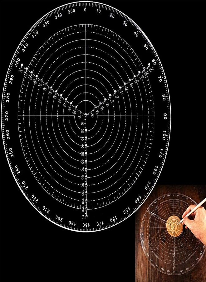 VISLONE Round Center Finder Compass Clear Acrylic Lathe Centering Tool Circle Gauge for Drawing Circles Wood Turning Lathe Work Tool Circles Diameter - Image 4