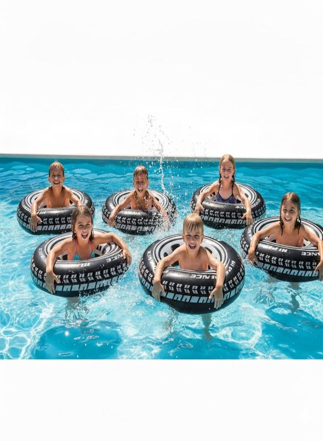 ARIDAM New Inflatable Tyre Ring - Black - 20 cm Diameter - Swimming Tube for Kids & Adults - Pool Float Toy for Outdoor Water Play - Image 1