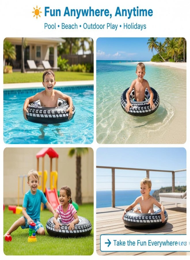 ARIDAM New Inflatable Tyre Ring - Black - 20 cm Diameter - Swimming Tube for Kids & Adults - Pool Float Toy for Outdoor Water Play - Image 5