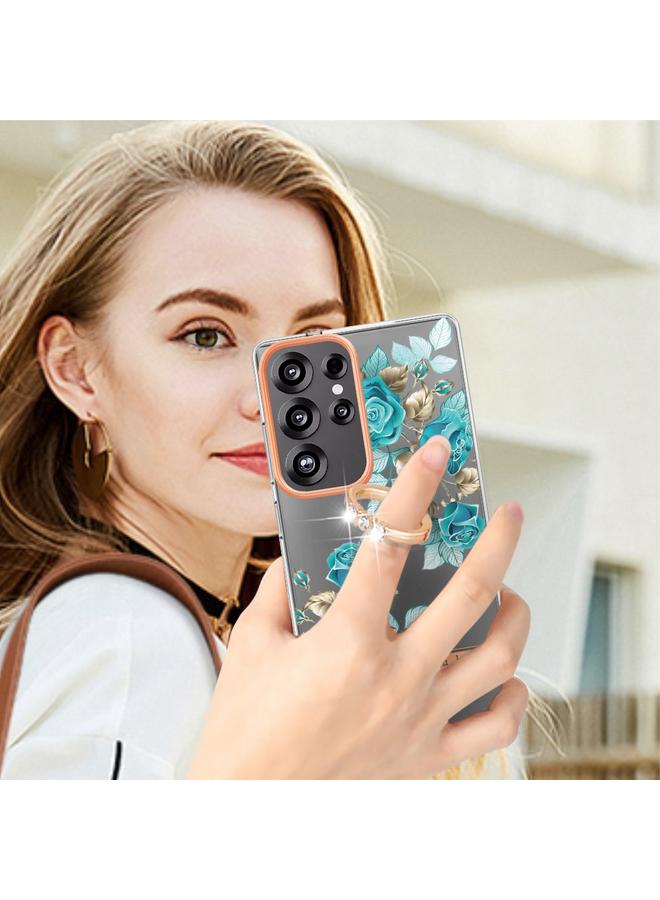 اس-توب جراب لهاتف Samsung Galaxy S25 Ultra 5G من سلسلة الزهور والنباتات IMD TPU مع حامل حلقي - Image 4