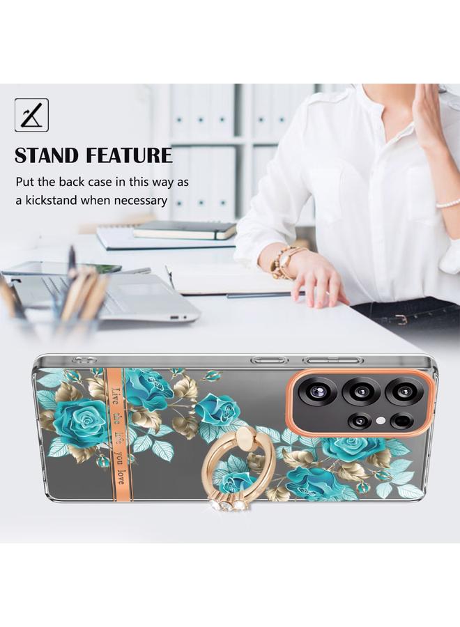 اس-توب جراب لهاتف Samsung Galaxy S25 Ultra 5G من سلسلة الزهور والنباتات IMD TPU مع حامل حلقي - Image 2