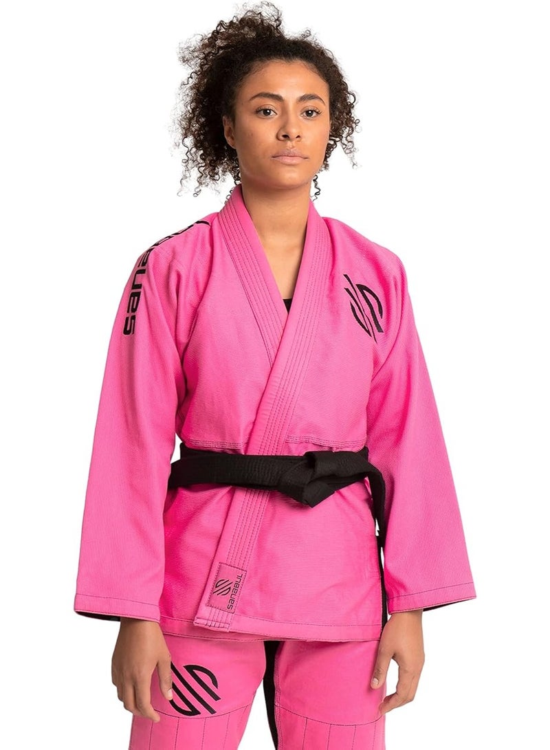 سنابول جي جيتسو برازيلية أساسي من سانابول للنساء - جي جيتسو برازيلية للنساء مع نسيج كيمونو خفيف الوزن مقاوم للانكماش - مقاس مريح وجي تدريب متين، وردي - Image 2