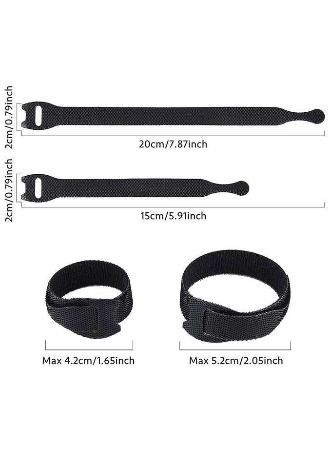 KASTWAVE Cable Tie, 60Pcs Black Reusables Premium Nylon Adjustable Wire Ties Cable Straps, for Cord Management and Desk or Office Organization, 6 inch and 8 inch (30pcs 6" & 30pcs 8")  - Image 2