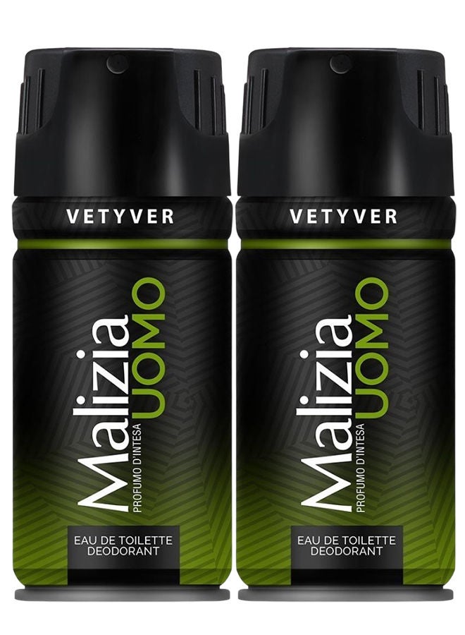 Uomo Doedorant Vetyver 2x150ml