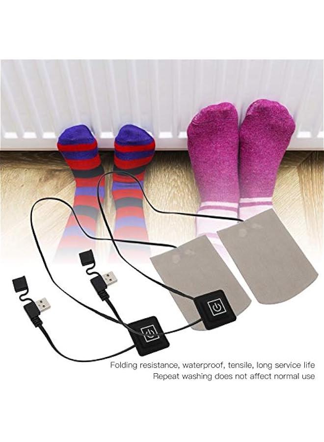 Generic Heated Insole , 77 122℉ 2Pcs Heating Pad Composite Fiber Electric Socks Heater Film USB Winter Keep Warm for Outdoor Sports Fishing Camping Heating The Soles of Socks  - Image 5