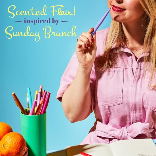 Paper Mate Flair Sunday Brunch Scented Felt Tip Pens, Assorted Colors, Medium Point (0.7mm), 16 Count - Image 2