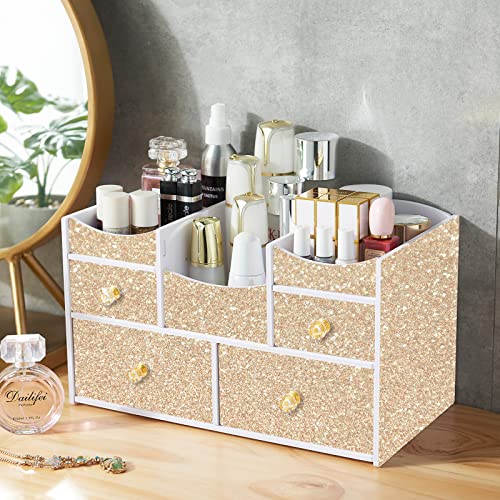 Kitico Glitter Champagne Peel and Stick Wallpaper - Self Adhesive Contact Paper for DIY Decoration 17.7"x197" - Image 2