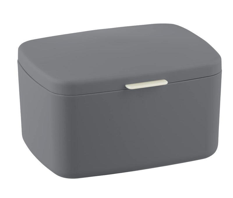WENKO Barcelona Bathroom BoxStorage Basket with Lid Completely Unbreakable 195 x 11 x 16 cm Anthracite grey 19 5 x 11 x 16 cm