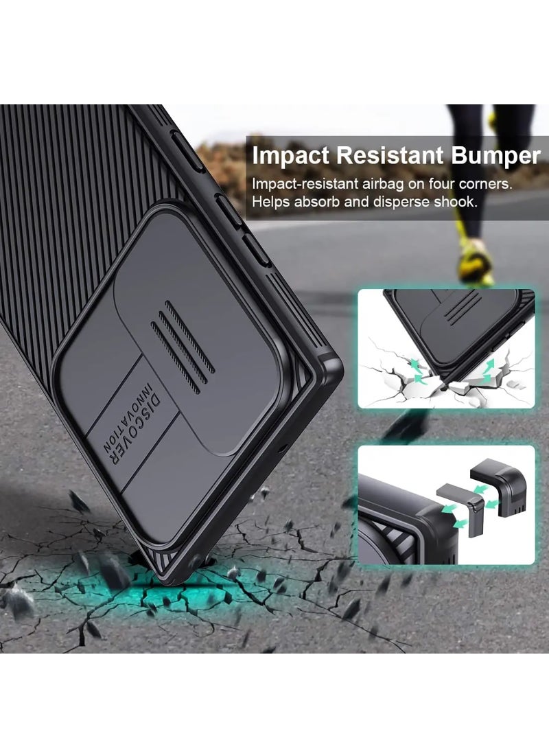 نيلكين حافظة لهاتف سامسونج جالاكسي S24 الترا، إطار وسادة هوائية مقاوم للصدمات من مادة TPU، غطاء منزلق لحماية عدسة الكاميرا، غطاء خلفي للهاتف المحمول مضاد لبصمات الأصابع - Image 4