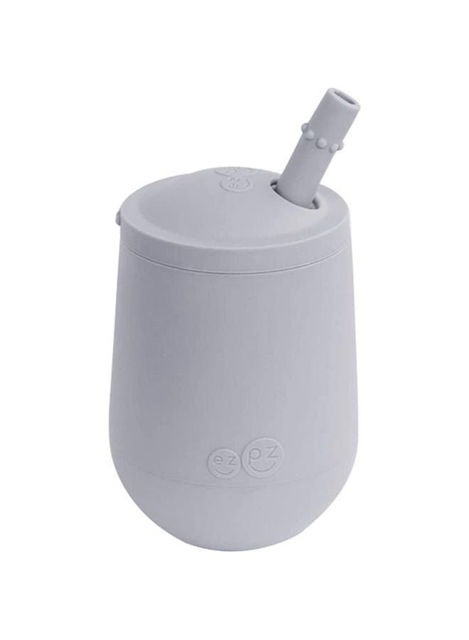 ezpz Mini Cup Sippy Cup Straw Training System Pewter 100% Silicone Training Cup For Infants Toddlers Designed By A Pediatric Feeding Specialist 6 Months Above - Image 1