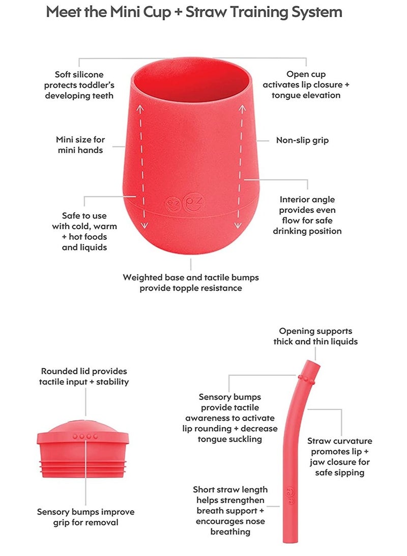 ezpz Mini Cup Sippy Cup Straw Training System Pewter 100% Silicone Training Cup For Infants Toddlers Designed By A Pediatric Feeding Specialist 6 Months Above - Image 2