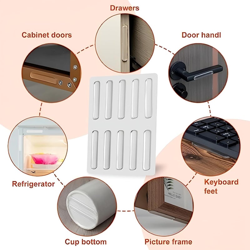 SPOLIK Silicone Door Bumper Guards Clear Rubber Self Adhesive Wall Protector Cabinet Drawer Safety Stoppers 15 Pieces Pack of 30 - Image 3