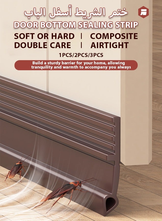 Draft Stoppers,Door Seal,Door Draft Stopper,Door Stopper,door gap windbreak strip, door bottom sealing strip, door frame, glass door, weatherproof door bottom gap strip,Door Sweep for Exterior & Interior Doors,Noise reduction sealing strip ,Bedroom door silent, foot gap barrier strip self-adhesive,100cm  ﻿Length Under Door Rubber - Image 1