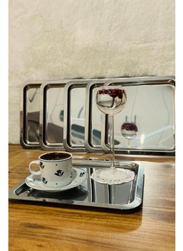 6-Piece Luxury Stainless Steel Square Tea, Coffee, Cake Serving Tray Decorative Presentation Tray - pzsku/Z8D53A49CBEF5CE5C4BDAZ/45/_/1736446973/5880df7c-6aa3-4e83-b569-fc8dc39d1bae