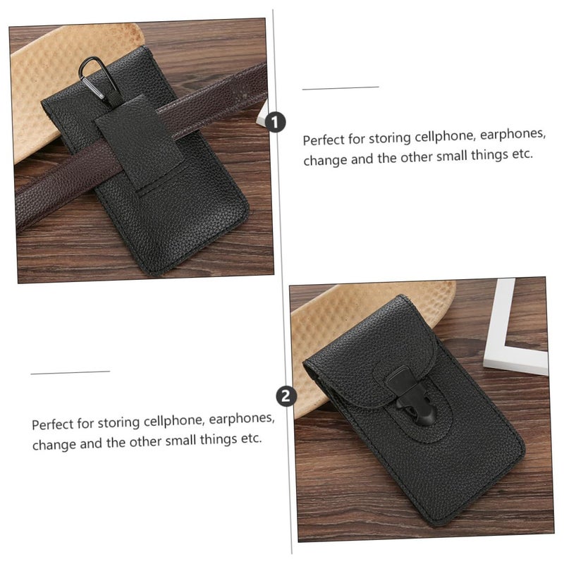 2pcs Hip Pack Waist Bag for Men PU Leather Phone Wallet Storage Purse - Image 5