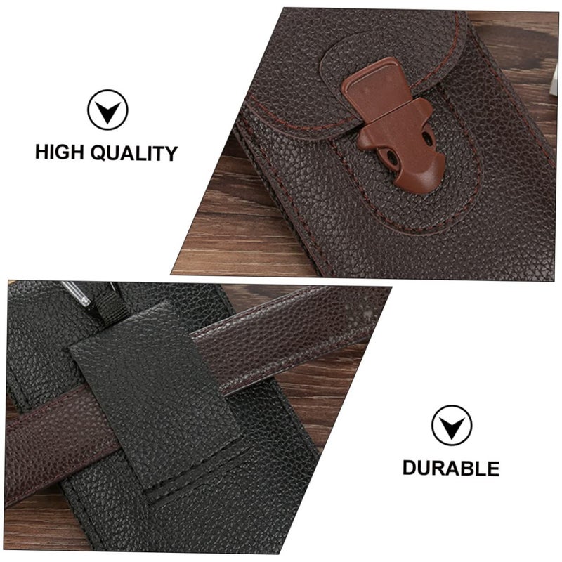 2pcs Hip Pack Waist Bag for Men PU Leather Phone Wallet Storage Purse - Image 4