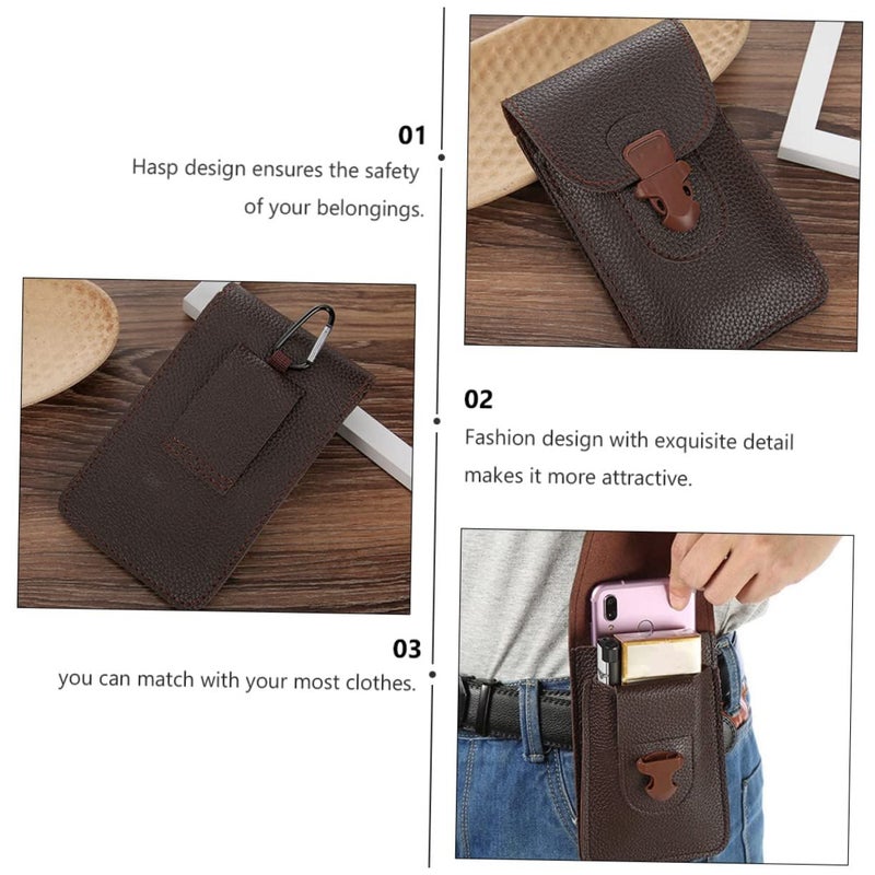 2pcs Hip Pack Waist Bag for Men PU Leather Phone Wallet Storage Purse - Image 3