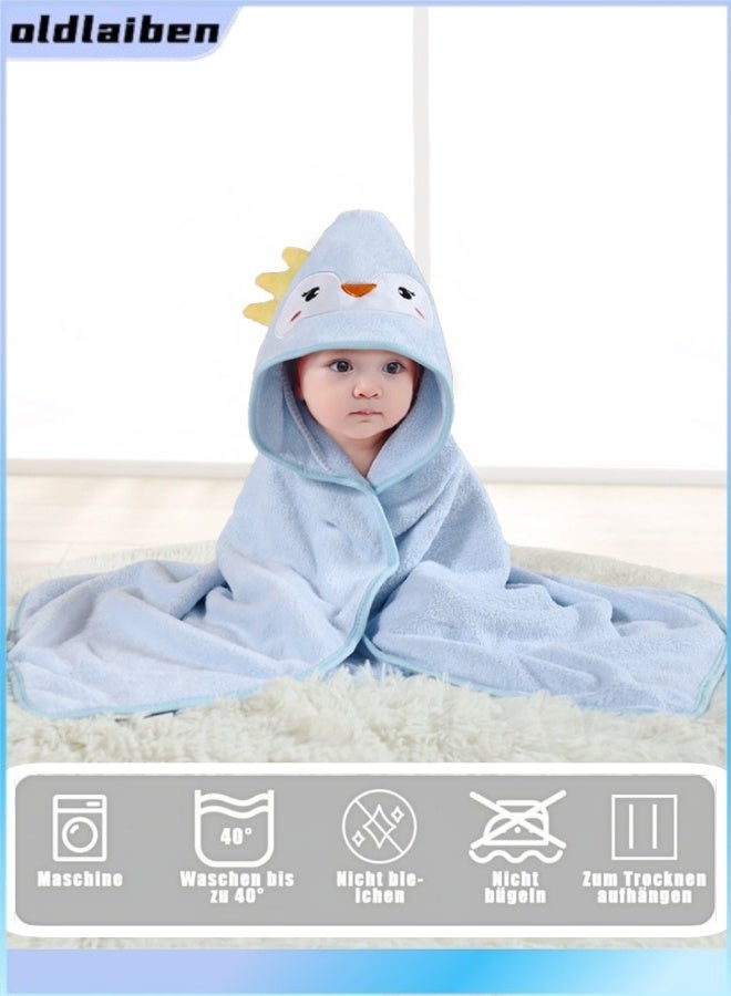 oldlaiben Hooded Baby Towel - Premium Soft Bath Towel For Baby, Newborn,Infant - Ultra Absorbent,Natural Baby Stuff Towel, Soft Bath Towel For Boys And Girls,80*80cm (Blue) - Image 1