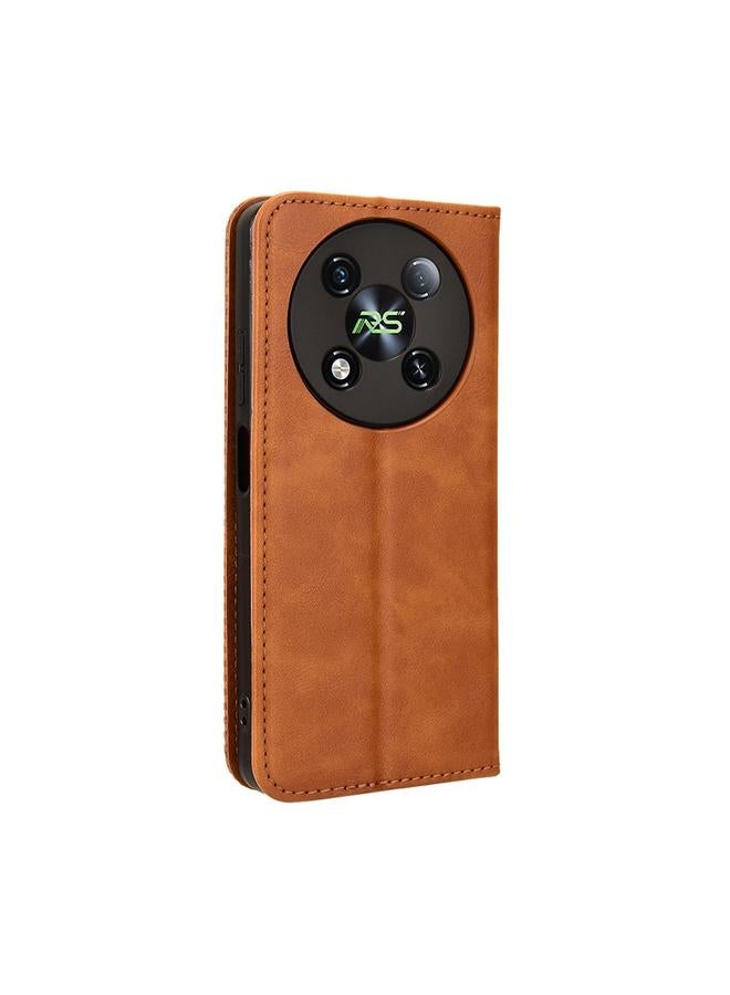 اس-توب جراب لهاتف itel RS4 مصنوع من الجلد بمشبك مغناطيسي بتصميم كلاسيكي - Image 3