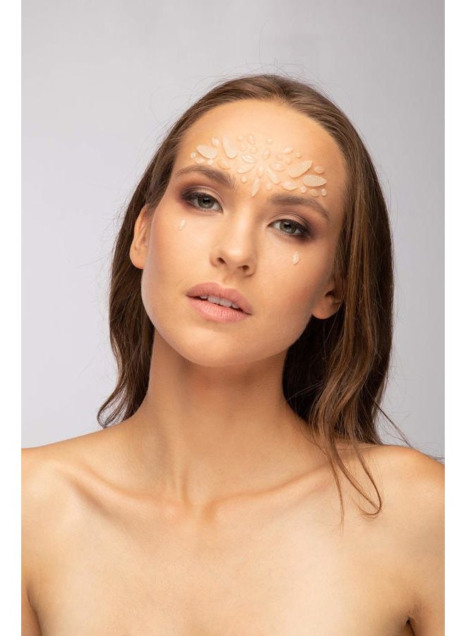 Moon Glow Glow in the Dark Face Jewels by Moon Glow - Festival Face Body Gems, Crystal Make up Eye Glitter Stickers, Temporary Tattoo Jewels (Northern Lights) - Image 3