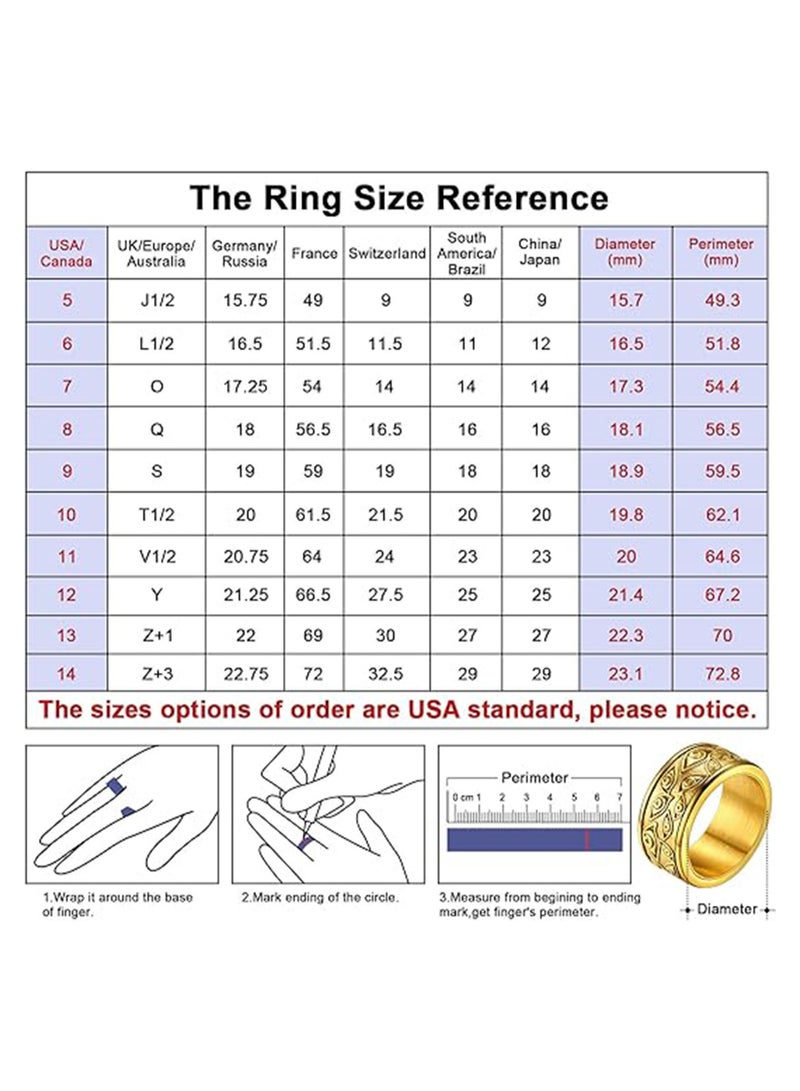 Eye of God Ring for Men Women, Stainless Steel/18K Gold Plated Spinner Band Rings Personalized Custom, Evil Eye Rings for Women Lucky Statement Ring Eye of God Rings For Men Engagement