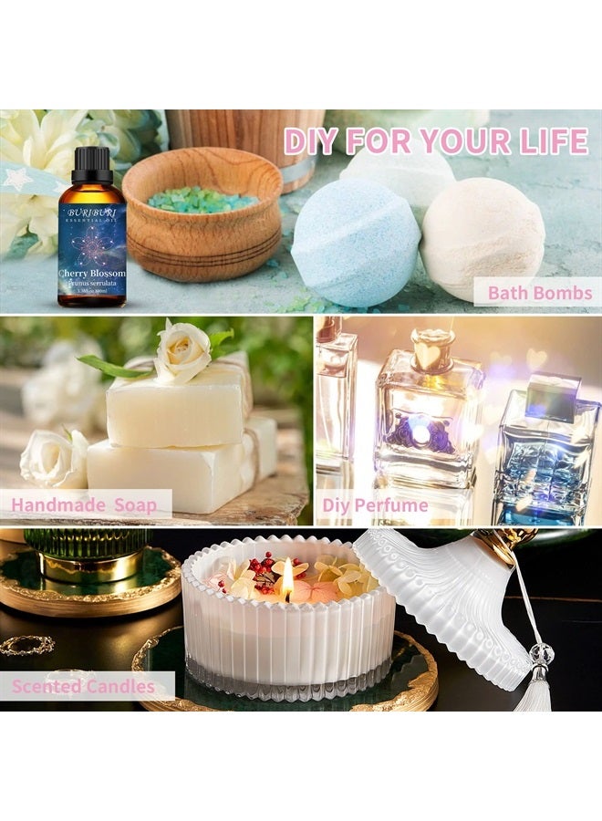 BURIBURI Cherry Blossom Essential Oil for Aromatherapy Diffuser, Skin, 100% Pure Cherry Blossom Oil 100ML for Candle, Soap, Perfume Making Cherry Fragrance Oil 3.38fl.oz - Image 3