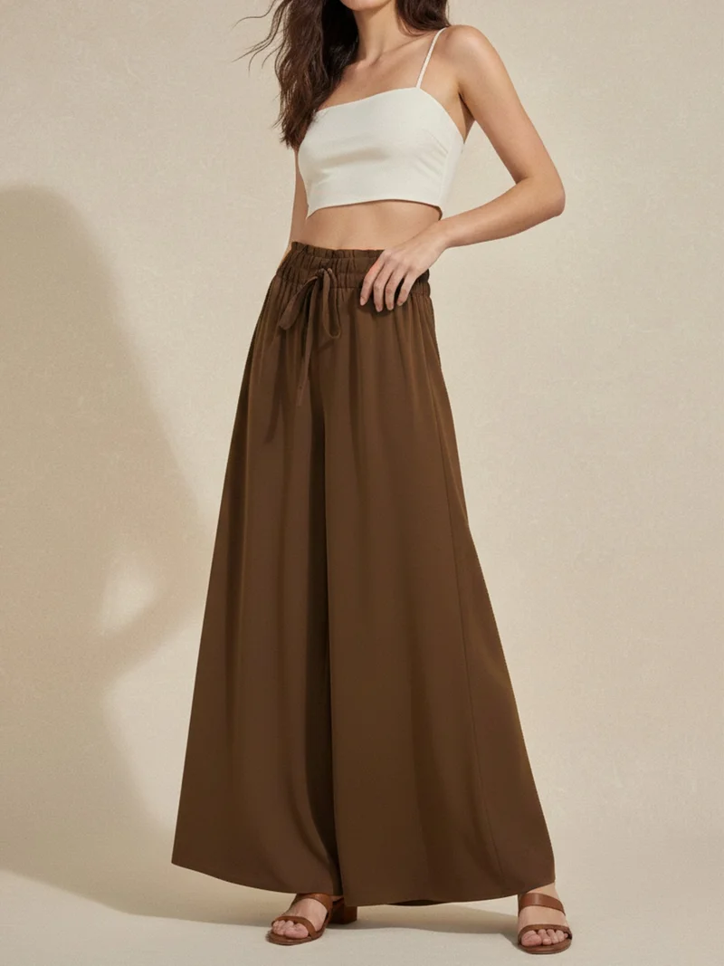 OUTZIDR Brown Wide Leg Trouser