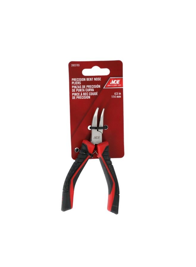 ACE Precision Bent Nose Plier Black and Red 4.5inch - Image 1