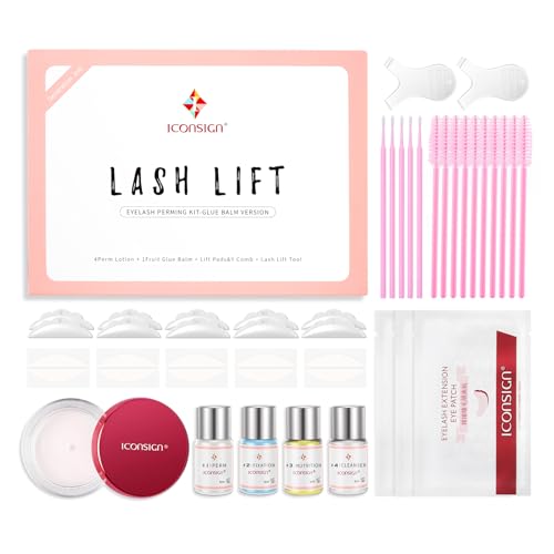 ICONSIGN Lash Lift Kit Gentle Formula Eyelash Perm Set with Enhanced Glue Balm Suitable for Various Lash Types and Lengths Semi Permanent Curled Eyelashes Lasting for 68 Weeks - Image 1