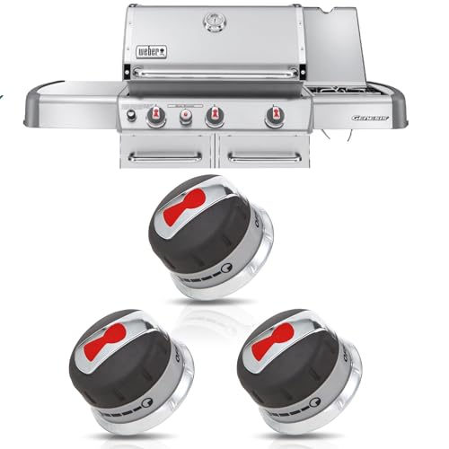 GGTE 88848 Gas Grill Burner Knobs Compatible with Weber Genesis 300 Series (2011-2016) Gas Grills Burner Replacement Knobs 3 Pack - Image 1
