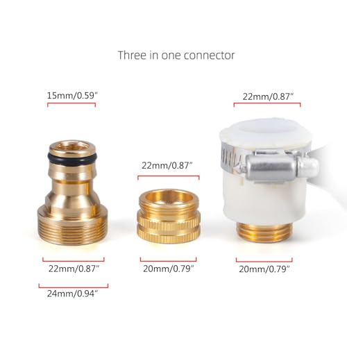 Gozaqe Universal Tap Connector,2 in 1 Faucet Connecter Adapter,Alloy Material Pipe Connector for Tap 3/4 & 1/2 Inch,Quick Connection to Car Wash Spray Gun,Garden Water Hose Accessories for Gardening, Kicthen - Image 2
