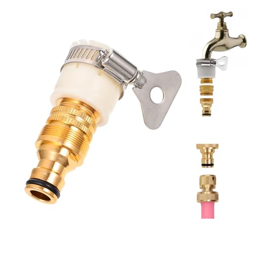 Gozaqe Universal Tap Connector,2 in 1 Faucet Connecter Adapter,Alloy Material Pipe Connector for Tap 3/4 & 1/2 Inch,Quick Connection to Car Wash Spray Gun,Garden Water Hose Accessories for Gardening, Kicthen - Image 1