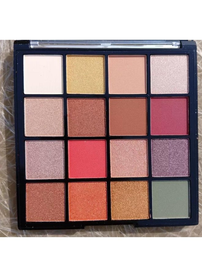 SKINPLUS Ultimate 16 Colors Eyeshadow Palette Long Wearing And Easily Blendable Eye Makeup Palette Matte, Shimmery And Metallic Finish - Girl & Women [ Dark B]  - Image 4