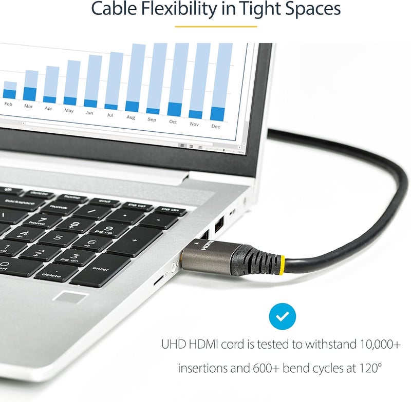 StarTech .com 3ft (1m) HDMI 2.1 Cable 8K - Certified Ultra High Speed HDMI Cable 48Gbps - 8K 60Hz/4K 120Hz HDR10+ eARC - Ultra HD 8K HDMI Cable - Monitor/TV/Display - Flexible TPE Jacket (HDMM21V1M) - Image 4