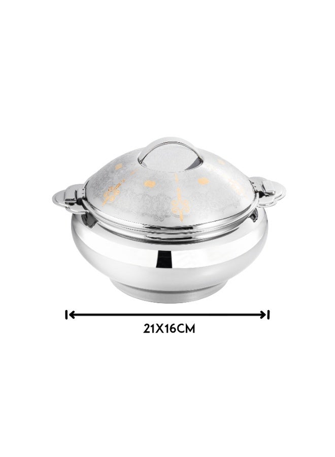 السيف  حافظة طعام من الستانلس استيل العالي الجودة مع نقش و زخرفة باللون الذهبي الجميل السعة 2.2 لتر - Image 2