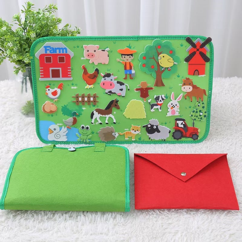 Story Board Set Portable Felt Learning Board Children'S Montessori Story Dressing Board Felt Busy Board - Image 2