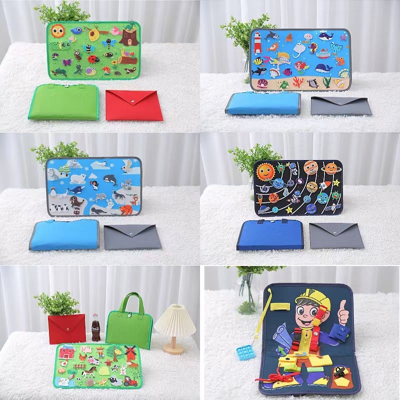 Story Board Set Portable Felt Learning Board Children'S Montessori Story Dressing Board Felt Busy Board - Image 3