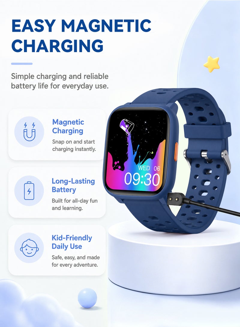 W98L Kids Smart Watch with 1.83” HD Touch Screen, Step Counter, Activity Tracker, Educational Puzzle Games, Alarm Clock u0026 Stopwatch, Waterproof Smartwatch for Boys Girls Students - Image 3