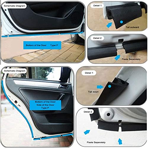 Automaze Car Window, Door Rubber Beading Seals for Dust, Water, Sound Protection with Adhesive Tape (P Type 4 Meters) - Image 5