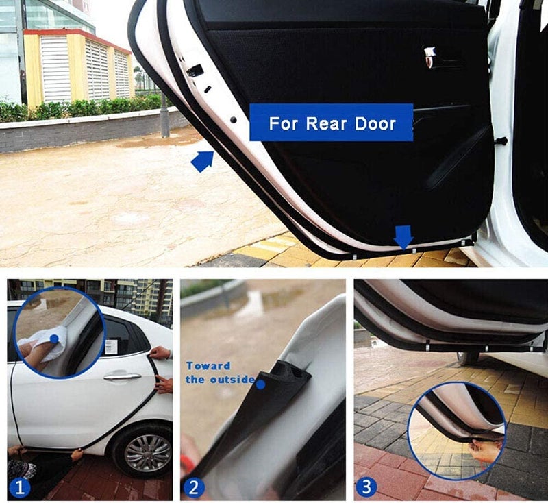 Automaze Car Window, Door Rubber Beading Seals for Dust, Water, Sound Protection with Adhesive Tape (P Type 4 Meters) - Image 4