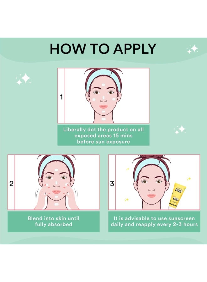 سكر بوب واقي الشمس SUGAR POP بمعامل حماية SPF 50، مع فيتامين C وحمض الهيالورونيك - 50 جم - خفيف الوزن | غير دهني | لا يترك أثراً أبيض | مناسب لجميع أنواع البشرة - Image 3