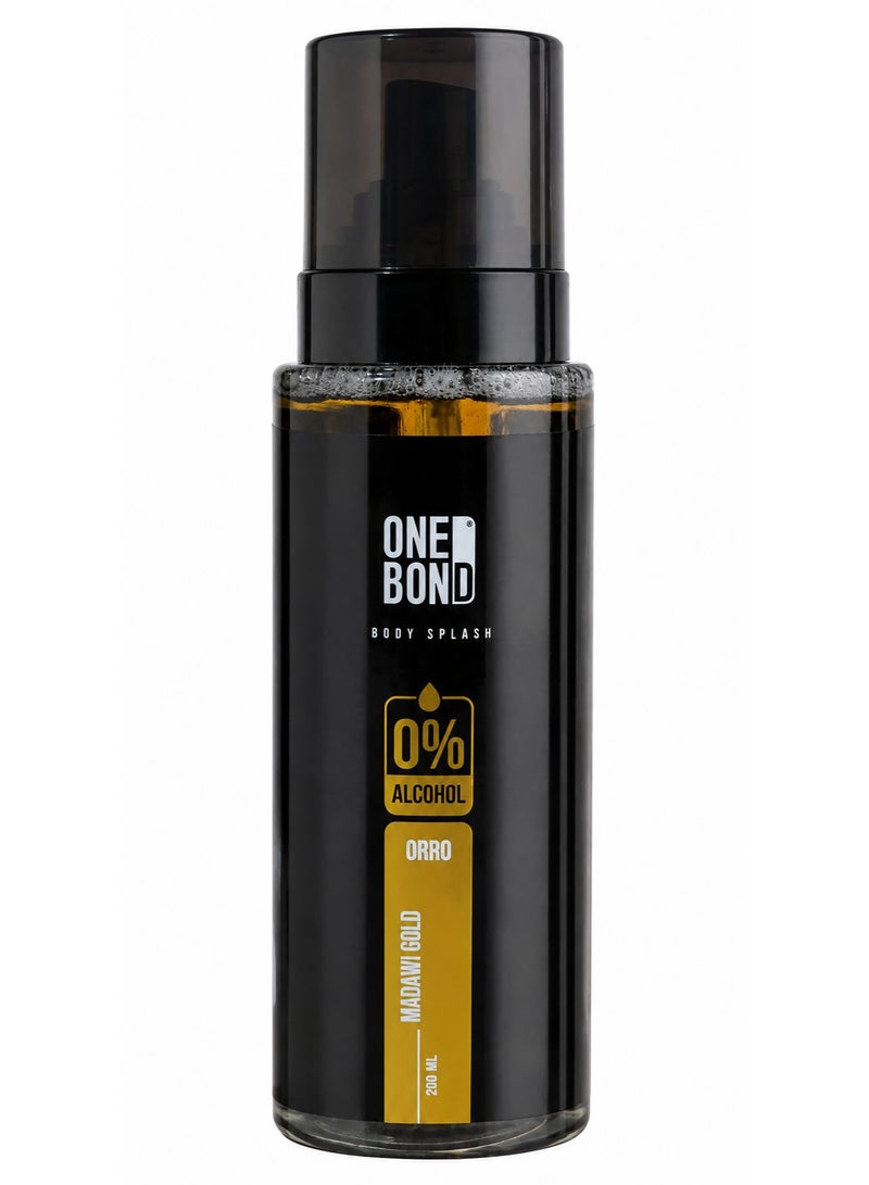ONE BOND Orro Madawi Gold Body Splash 0% Alcohol for Men & Women – Long-Lasting Fresh Fragrance – 200 ml