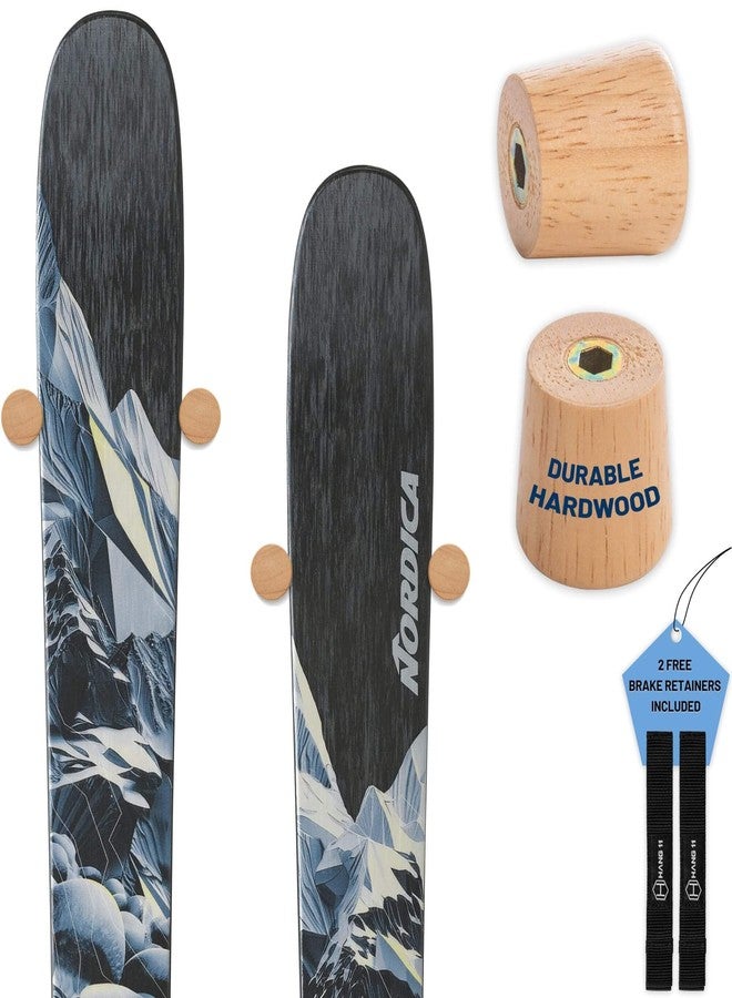 Hang 11 Ski Wall Mount - Ski Display Wall Mount, Minimalist Hardwood Hangers, Decorative Holders to Hang, Vertical Storage Rack for Garage, Showcase your Favorite Pastime - Image 1