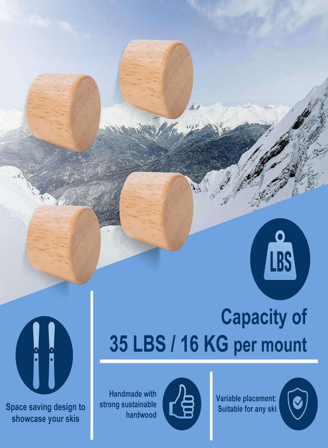 Hang 11 Ski Wall Mount - Ski Display Wall Mount, Minimalist Hardwood Hangers, Decorative Holders to Hang, Vertical Storage Rack for Garage, Showcase your Favorite Pastime - Image 3
