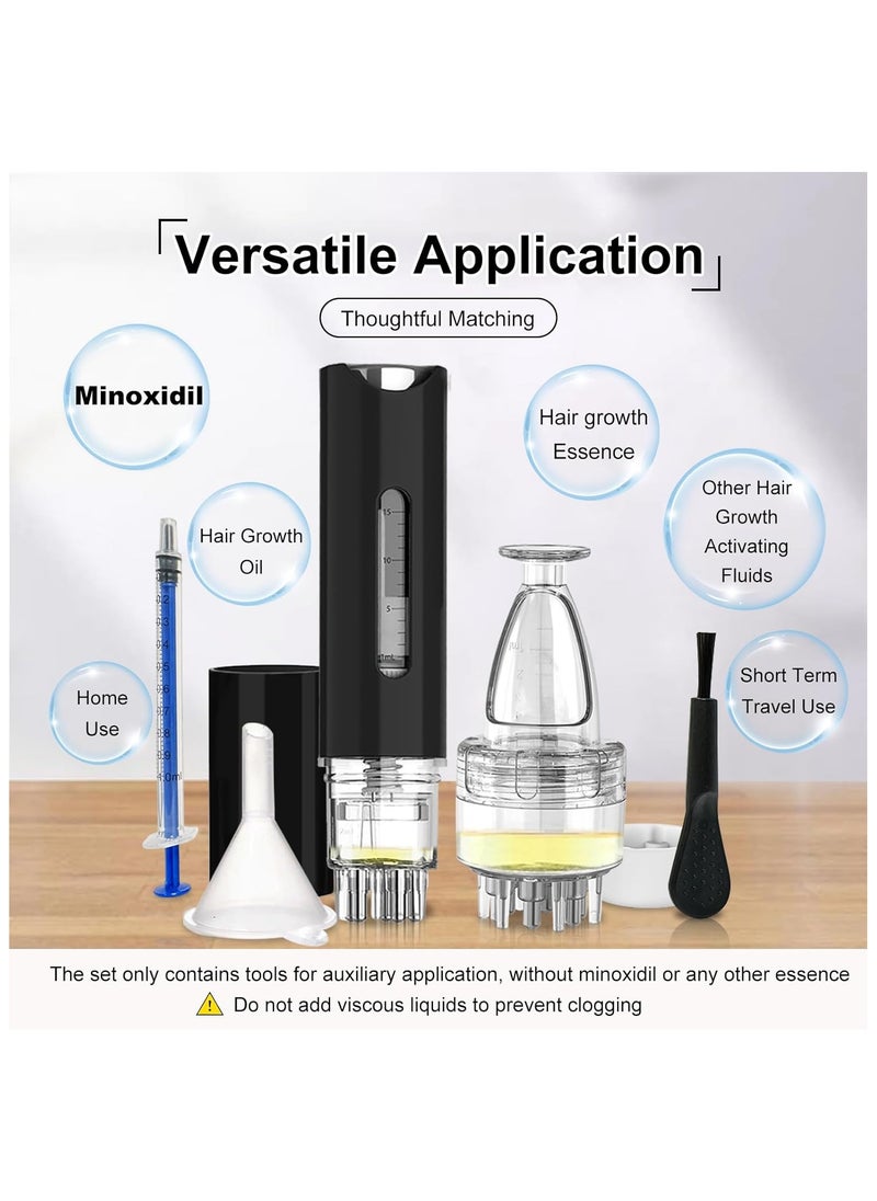 Hihonor - Hair Oil Applicator, Scalp Applicator Comb, Ball Root Comb Applicator Bottle, Applicator Comb,2Pcs Scalp Applicator Comb Set,Minoxidil Serum Liquid Massager To Promote Hair Growth,Roller Ball Scalp Massage Comb（Black） - Image 1