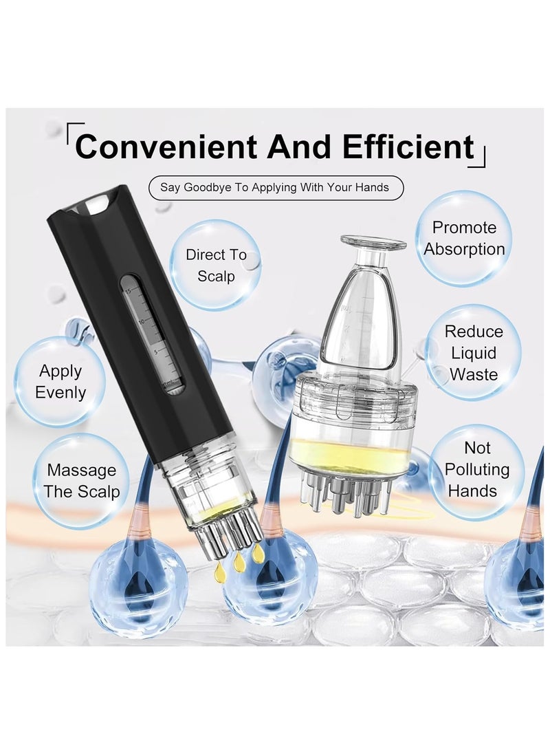 Hihonor - Hair Oil Applicator, Scalp Applicator Comb, Ball Root Comb Applicator Bottle, Applicator Comb,2Pcs Scalp Applicator Comb Set,Minoxidil Serum Liquid Massager To Promote Hair Growth,Roller Ball Scalp Massage Comb（Black） - Image 1