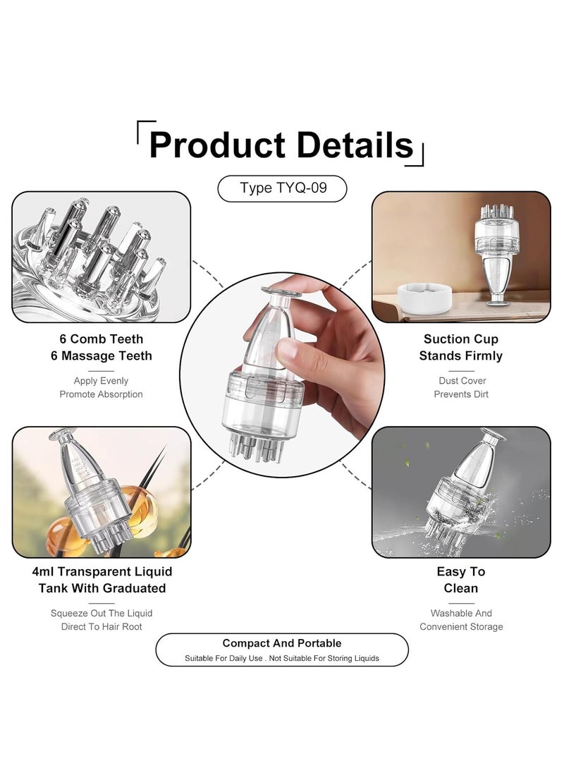Hihonor - Hair Oil Applicator, Scalp Applicator Comb, Ball Root Comb Applicator Bottle, Applicator Comb,2Pcs Scalp Applicator Comb Set,Minoxidil Serum Liquid Massager To Promote Hair Growth,Roller Ball Scalp Massage Comb（Black） - Image 1