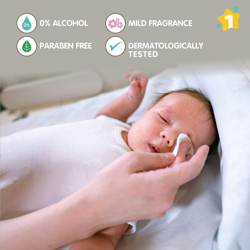 1st Step مناديل مبللة للأطفال مدعمة بالألوة فيرا وزيت الجوجوبا (80 قطعة، عبوة واحدة) - Image 2