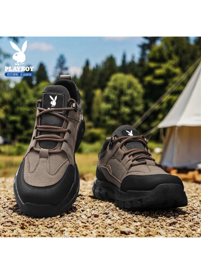 Playboy Men's Shoes  Winter Fashion Thick Sole Sneakers Casual Sports Running Shoes Brown Size 40