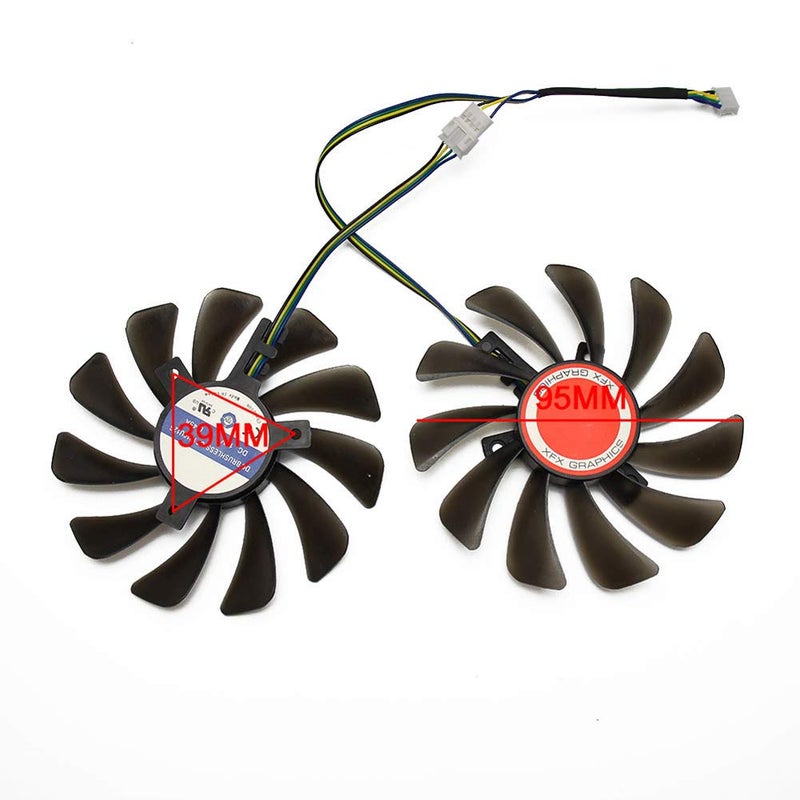 CCTVA 2PCS/lot 95MM FDC10U12S9-C CF1010U12S Cooler Fan Replace for XFX AMD Radeon RX 580 590 RX580 RX590 Graphics Card Cooling Fan - Image 2